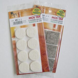 SS.FELTRINO IN LANA ADESIVO MOS-TAK PZ. 8 MM.25x25 NOCE
