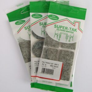 SS. 6 FELTRINI ADESIVI MM. 30x30 SPESS.5 GRIGIO