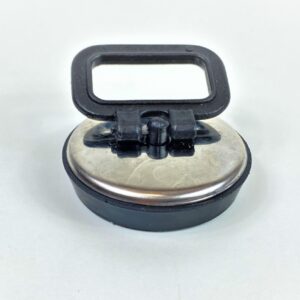 BUSTA TAPPO PILETTA CON PLACCA INOX + MANIGLIA MM. 52 NERO