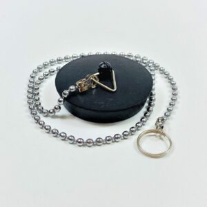 BUSTA TAPPO PILETTA CON CATENA IN GOMMA MM. 31 NERO